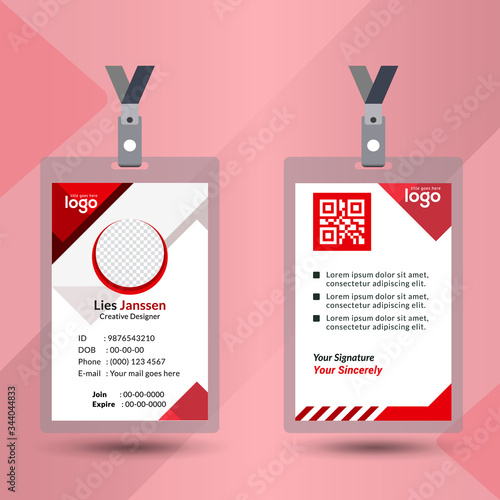Modern & Creative ID Card Design Template. Identity badge With Photo Placeholder.	