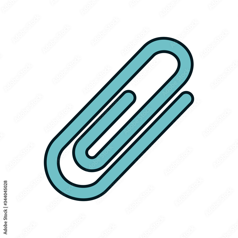 Stationary concept, paper clip icon, line and fill style Stationary concept, paper clip icon, line and fill style