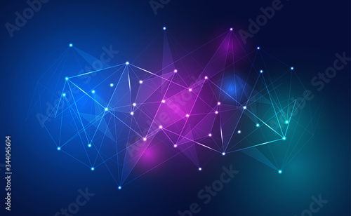 Internet connection, with neon effect, technology background. digital science technology concept. Digital technology backdrop. Vector illustration