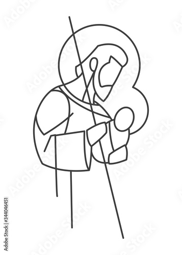 Saint Joseph digital minimal illustration
