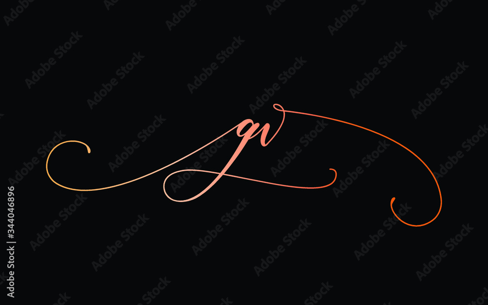 gv or g, v Lowercase Cursive Letter Initial Logo Design, Vector Template gv or g, v Lowercase Cursive Letter Initial Logo Design, Vector Template