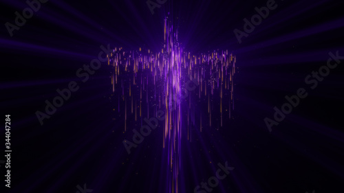 Fototapeta Naklejka Na Ścianę i Meble -  Royal Purple Light Streak Holy Cross Background