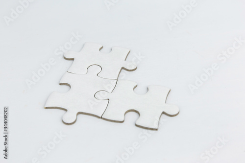 Close up of jigsaw puzzle.Fulfill and fix the problem of incomplete.Business solutions for success and strategy concept.