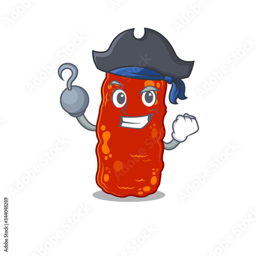 Acinetobacter bacteria cartoon design style as a Pirate with hook hand and a hat