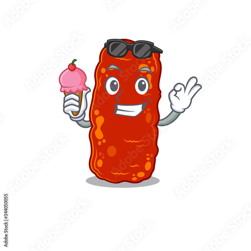 Cartoon design concept of acinetobacter bacteria having an ice cream