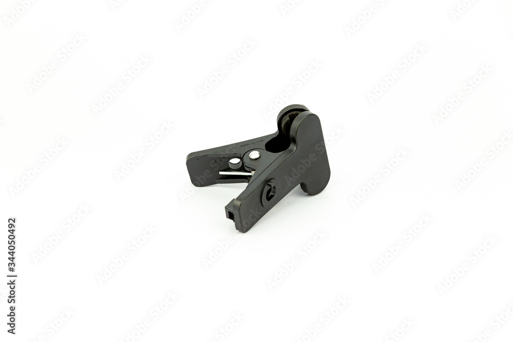 Plastic clip for set background of studio isolated on white background
Plastic clip for set background of studio isolated on white background
