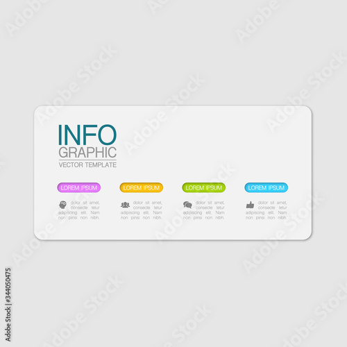 Vector iInfographic template for business, presentations, web design, 4 options.