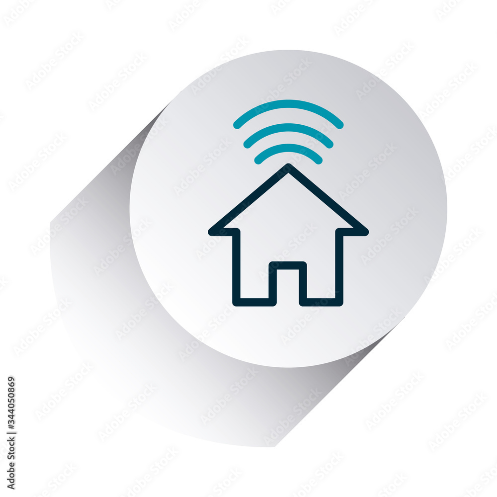 house with wifi symbol icon, line gradient style house with wifi symbol icon, line gradient style