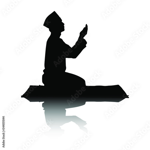 a silhouette muslim are praying after shalat