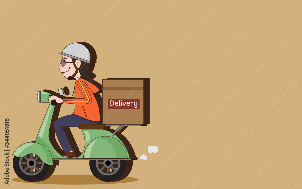 Cartoon vector of man working to delivery.