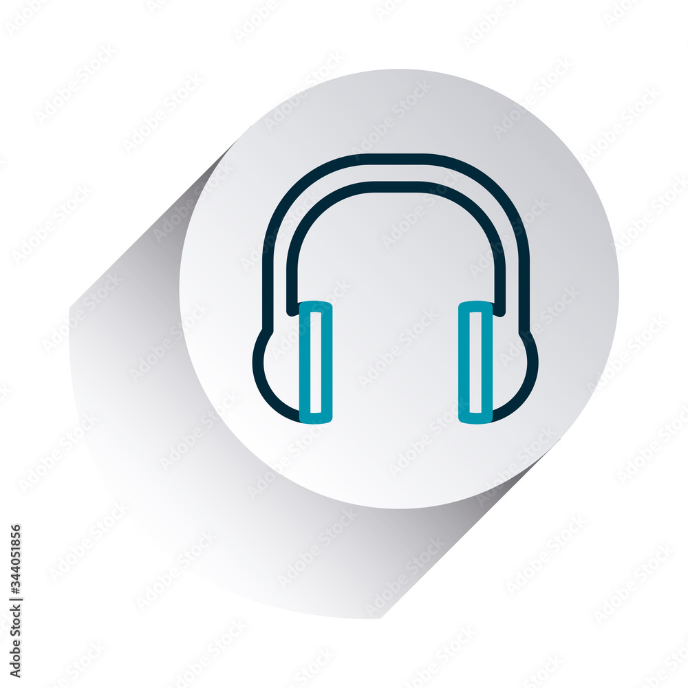 headphones icon, line gradient style headphones icon, line gradient style