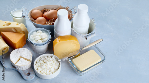 Different types of dairy products photo