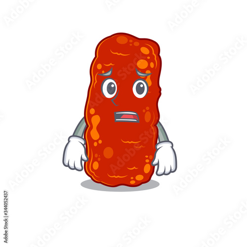 Cartoon design style of acinetobacter bacteria showing worried face
