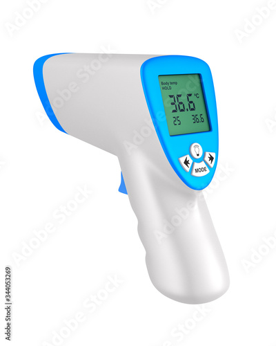 infrared thermometer on whi...