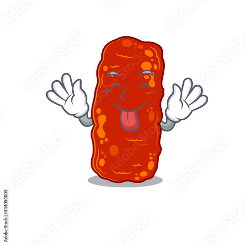 An amusing face acinetobacter bacteria cartoon design with tongue out