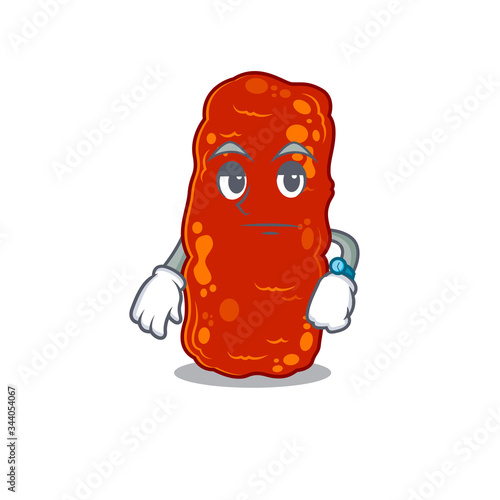 Mascot design of acinetobacter bacteria showing waiting gesture