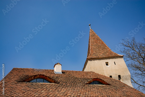 buildings and roofs in the city of Sighisoara