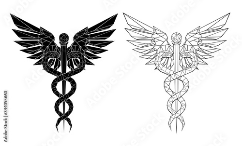 Two polygonal Caduceus Symbols