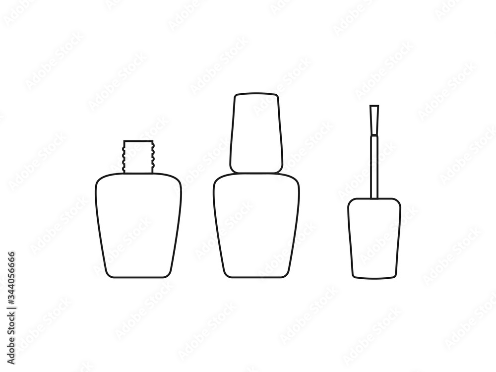 Nail polish, open bottle. Vector illustration, flat design. Nail polish, open bottle. Vector illustration, flat design.
