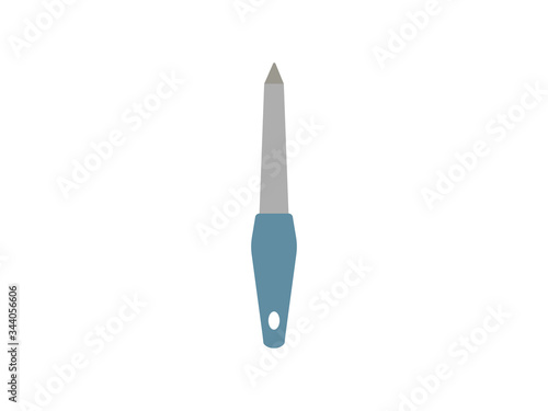 Manicure, nail file icon. Vector illustration, flat design.
