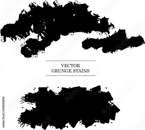Grunge black stains for background. Vector. Isolated.