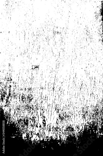 Grunge scratched wooden background in black and white colors. Rough scarred backdrop with blank space. Overlay texture of old wood. Distress effect for some design. Vector illustration in EPS8.