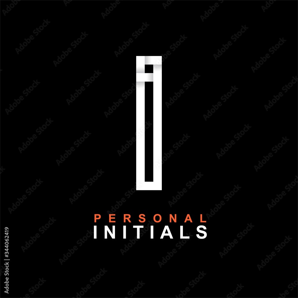 Capital letter I. Created from interwoven white stripes with shadows on a black background. Template for creating logo, emblems, monograms, personal initials, corporate identity. Vector Capital letter I. Created from interwoven white stripes with shadows on a black background. Template for creating logo, emblems, monograms, personal initials, corporate identity. Vector
