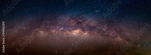Fototapeta Naklejka Na Ścianę i Meble -  Panorama view universe space shot of milky way galaxy with stars on a night sky background.