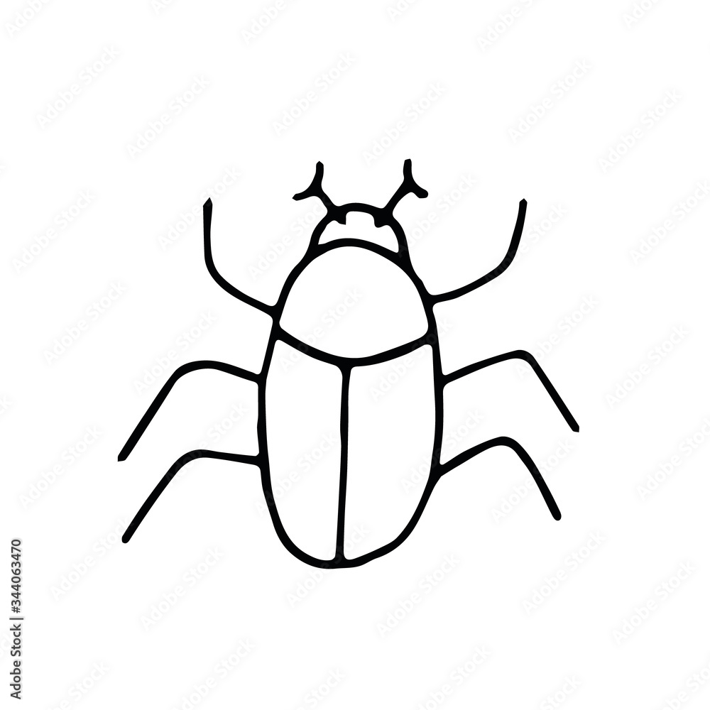 beetle hand drawn in doodle style. element scandinavian monochrome minimalism simple vector element. insect, bug summer. design card, sticker, poster icon beetle hand drawn in doodle style. element scandinavian monochrome minimalism simple vector element. insect, bug summer. design card, sticker, poster icon