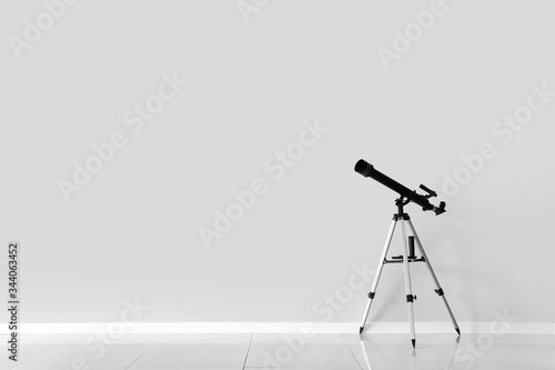 Modern telescope near light...