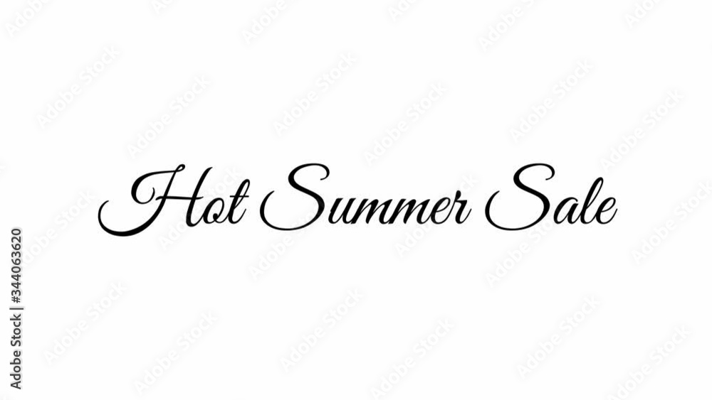 Hot Summer Sale Black Color Cursive Font Transition on White background Stock video Hot Summer Sale Black Color Cursive Font Transition on White background Stock video