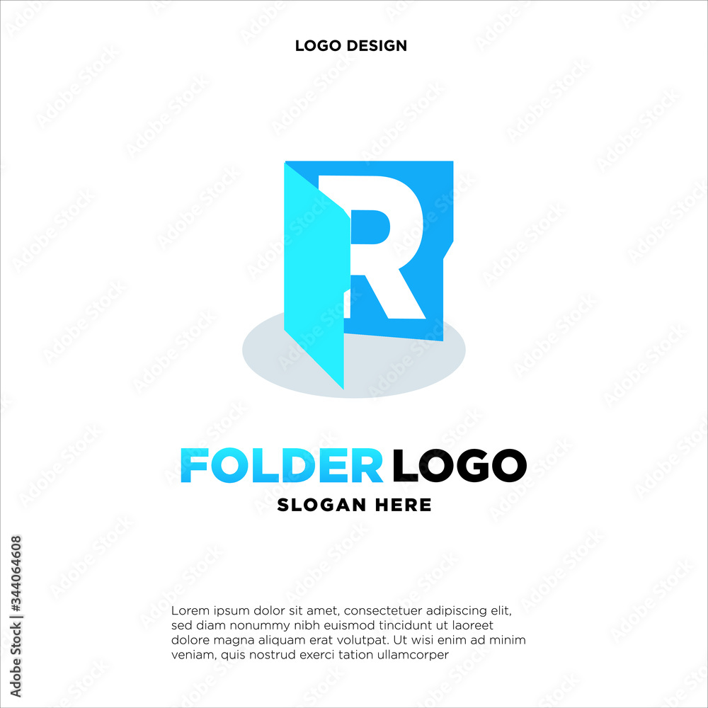 simple and clean illustration logo design initial R chart folder. simple and clean illustration logo design initial R chart folder.