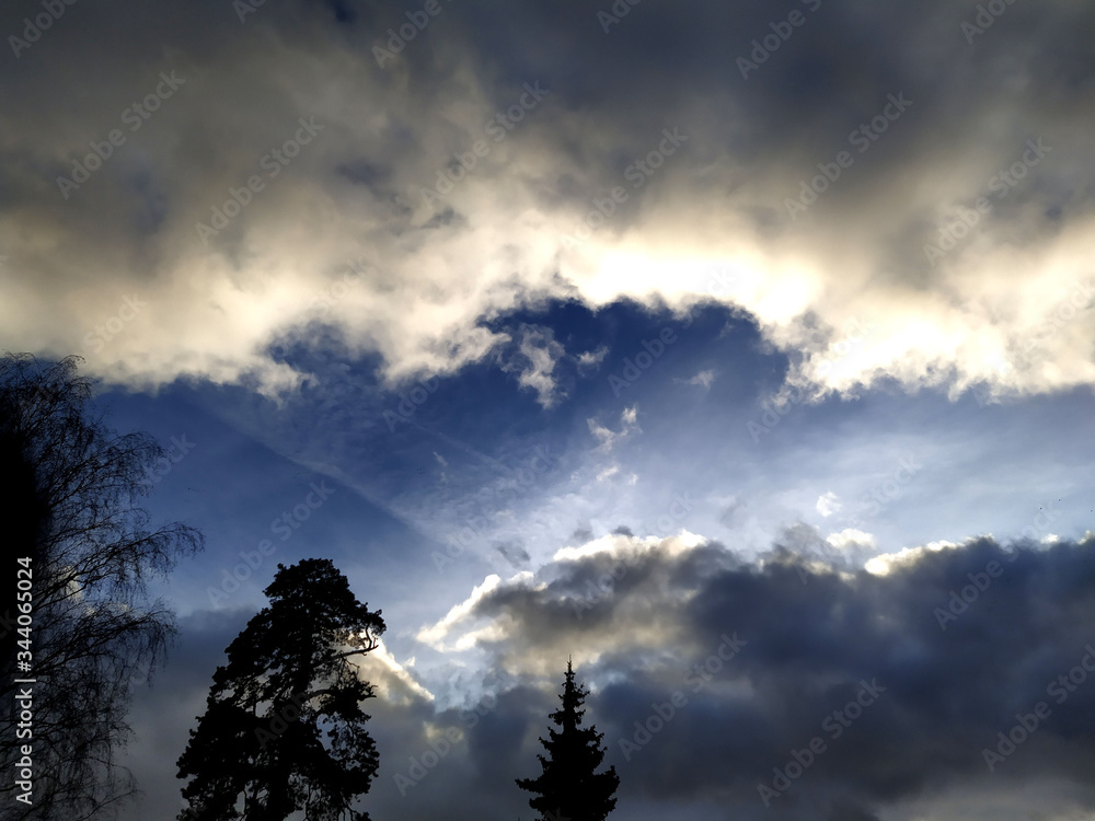 White clouds on the blue sky White clouds on the blue sky