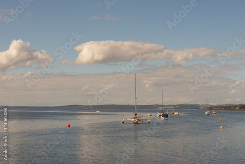 Boats at anchor western port bay victoria