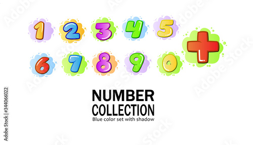 cartoon colorful numbers kids from 1 to 10. Kids learning material.numbers for children, Card for learning numbers. Number 1-10.