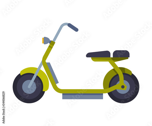 Trendy Electric Scooter, Eco Transport Concept Flat Vector Illustration