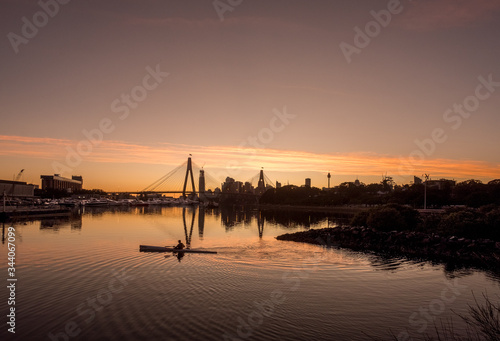 kayak at dawn on the bay 