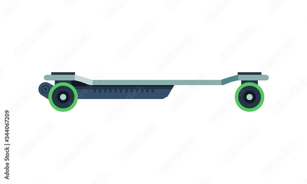 Electric Skateboard, Personal Eco Friendly Alternative City Vehicle Vector Illustration Electric Skateboard, Personal Eco Friendly Alternative City Vehicle Vector Illustration