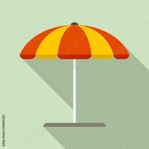 Beach umbrella icon. Flat illustration of beach umbrella vector icon for web design