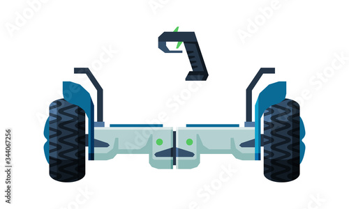 Modern Electric Gyroscooter, Personal Eco Friendly Alternative City Transport Vector Illustration