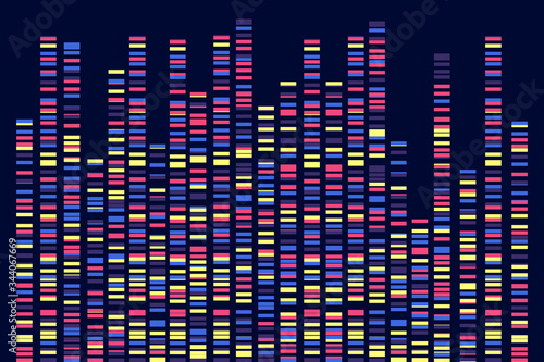 Genomic data visualization. DNA test. Vector  illustration