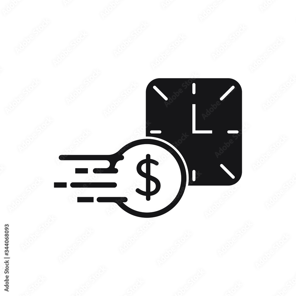 Time is money icon design isolated on white background Time is money icon design isolated on white background