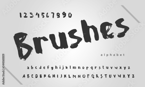 Brush Typography technology electronic digital music future creative font. vector illustraion