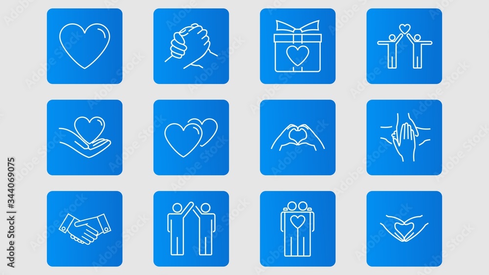 Friendship and love line icons
.Trust handshake, social responsibility icons.vector illustration Friendship and love line icons
.Trust handshake, social responsibility icons.vector illustration