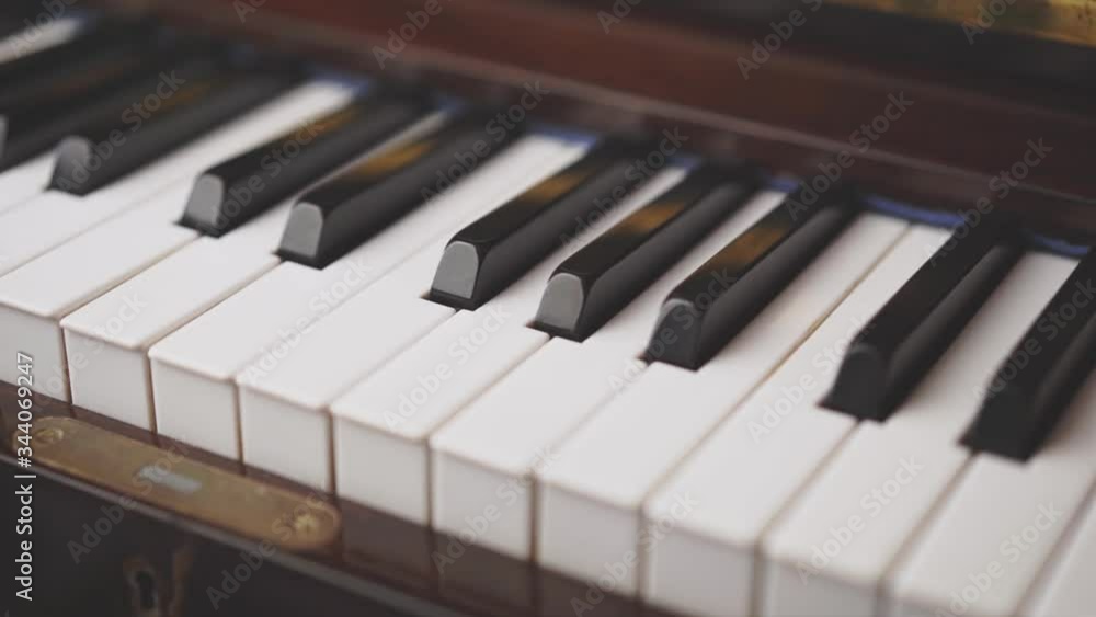Piano black and white keys dolly movement Piano black and white keys dolly movement