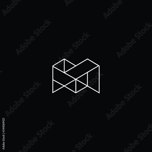 Minimal elegant monogram art logo. Outstanding professional trendy awesome artistic MP PM initial based Alphabet icon logo. Premium Business logo White color on black background © FinalDesignz