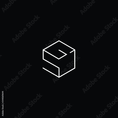 Minimal elegant monogram art logo. Outstanding professional trendy awesome artistic SG GS initial based Alphabet icon logo. Premium Business logo White color on black background