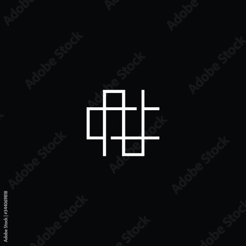 Minimal elegant monogram art logo. Outstanding professional trendy awesome artistic CN NC initial based Alphabet icon logo. Premium Business logo White color on black background