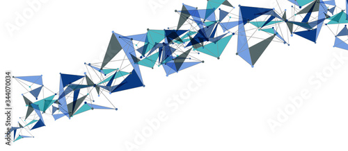 Line points connections, triangular technology design. Abstract geometric background