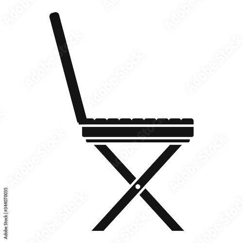 Portable wood chair icon. Simple illustration of portable wood chair vector icon for web design isolated on white background